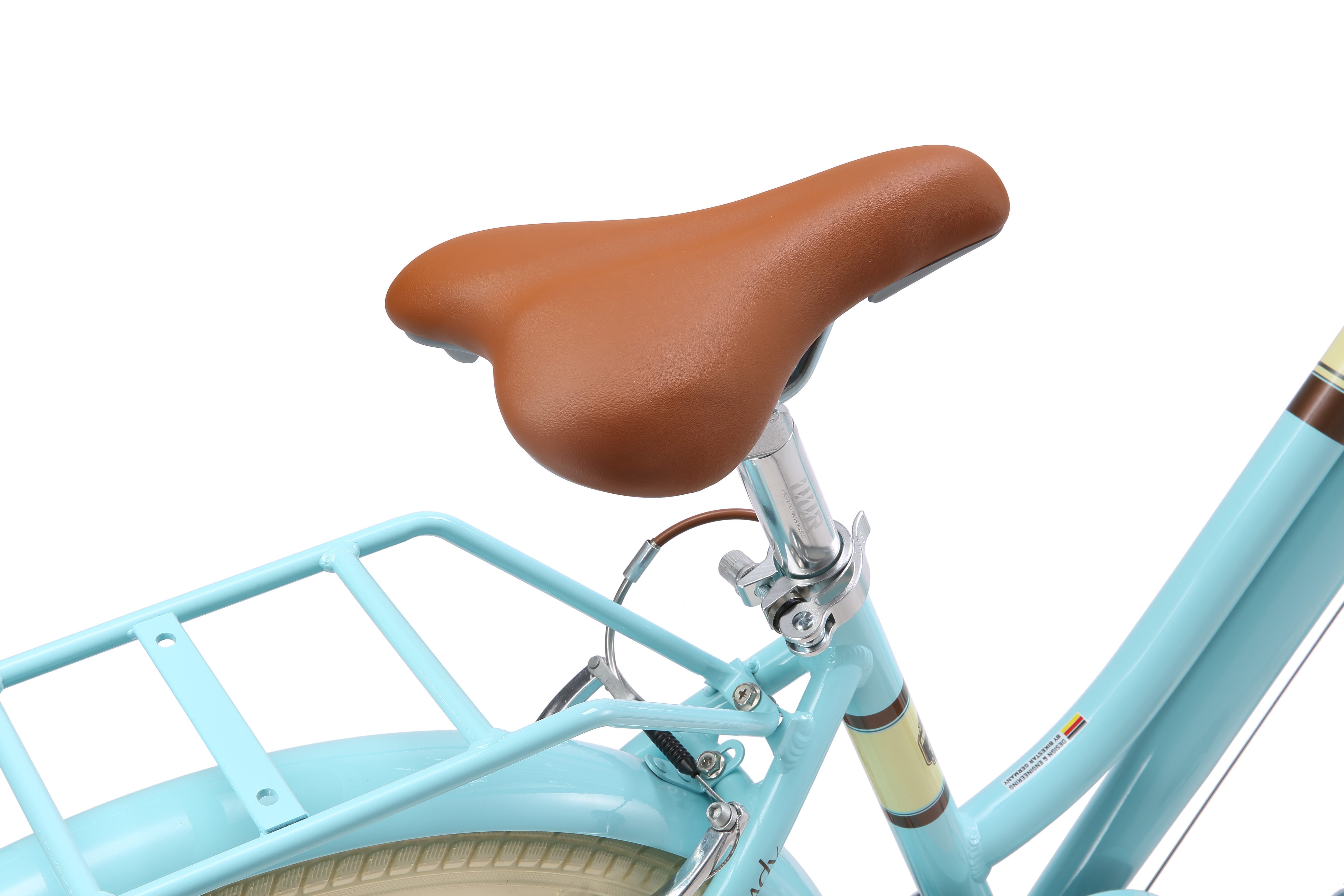 Bikestar children's city bike, 24 inch, aluminum, from 9 years, 1 gear, basket, luggage rack, easy pedaling, ergonomic frame