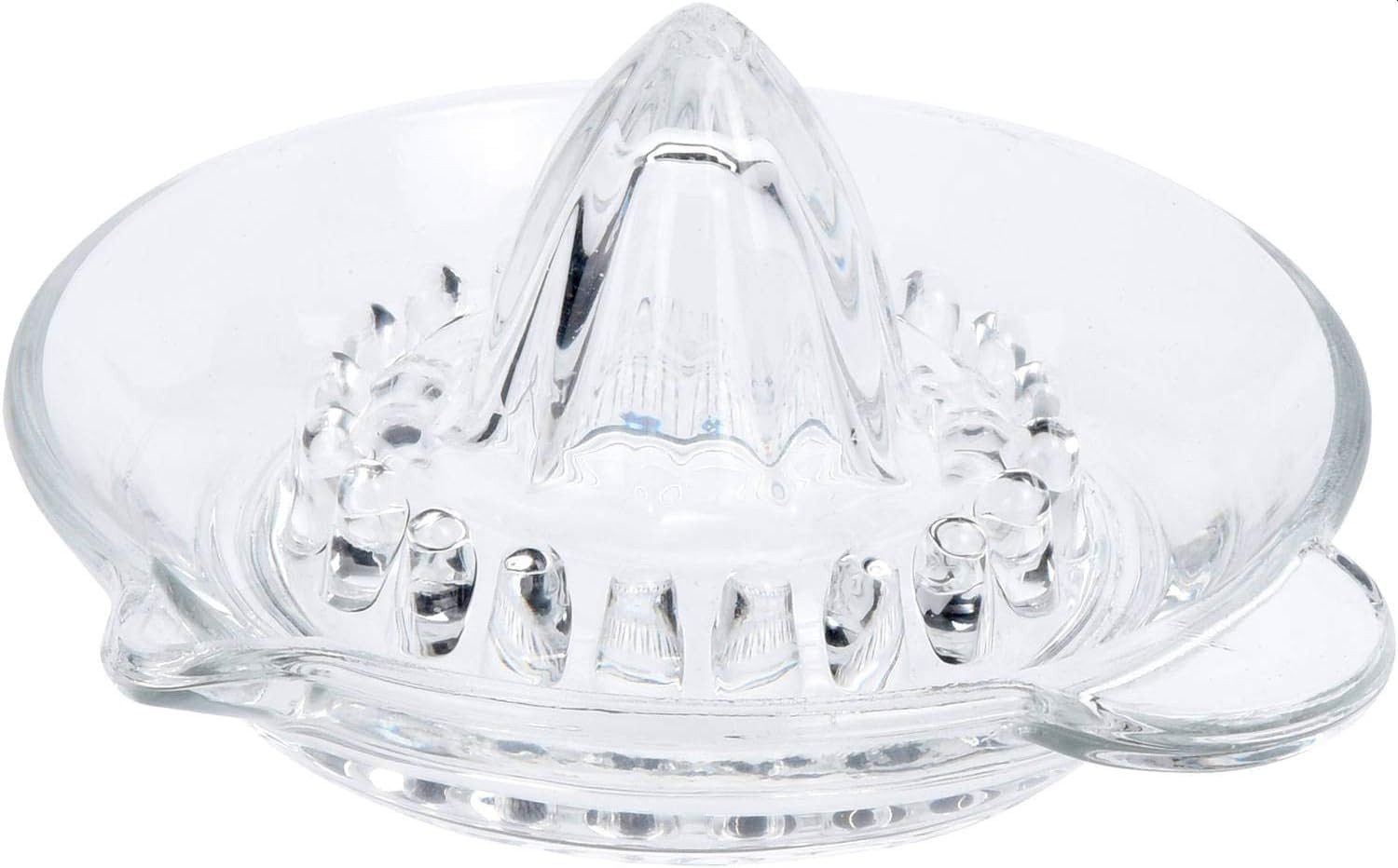 WestCraft Zitruspresse Manuelle Zitronenpresse / Zitruspresse, Glas, 14,5 cm mit Handgriff, mit Ausgießer, ideal zum schnellen Entsaften von Zitrusfrüchten