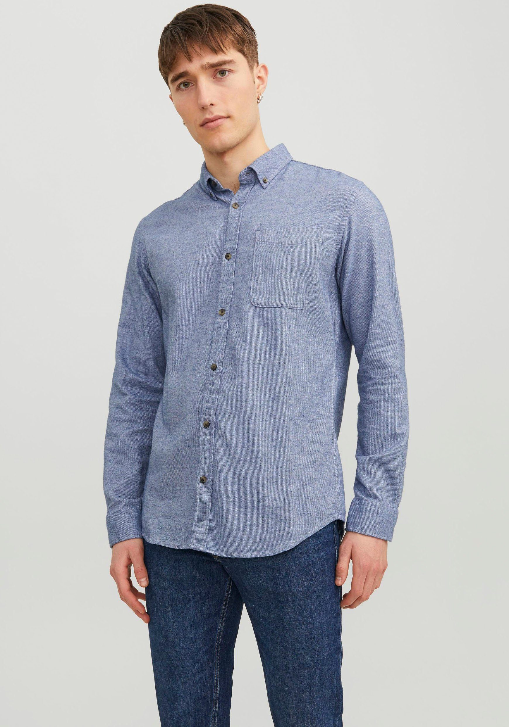 Jack & Jones Langarmhemd JJECLASSIC MELANGE SHIRT LS SN