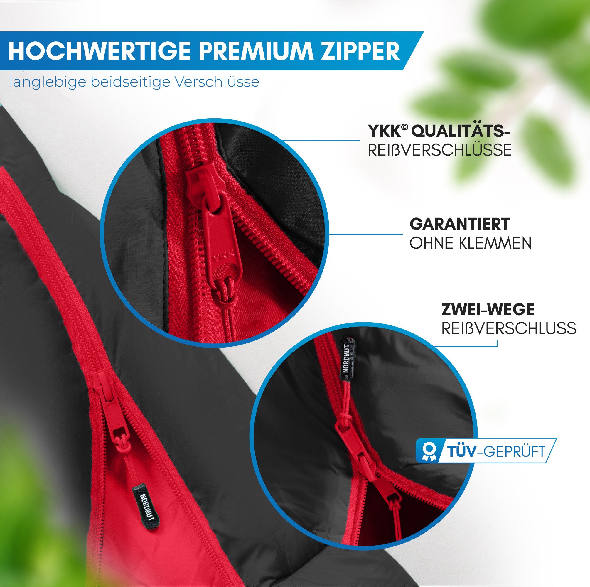 Nordmut Mumienschlafsack Sommerschlafsack Ultraleicht mit kleinem Packmaß [900g]