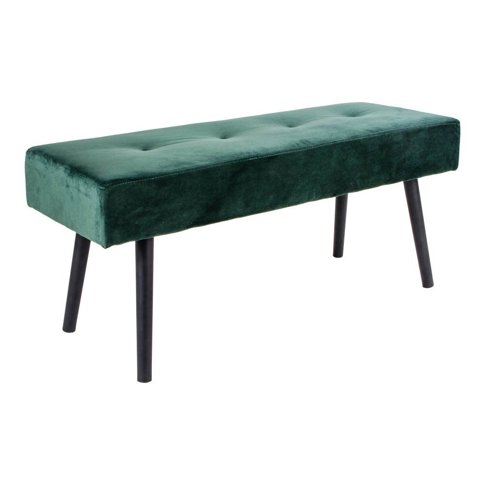 LebensWohnArt Sitzbank Elegante Bank BISKY dunkelgrün Samt 100cm