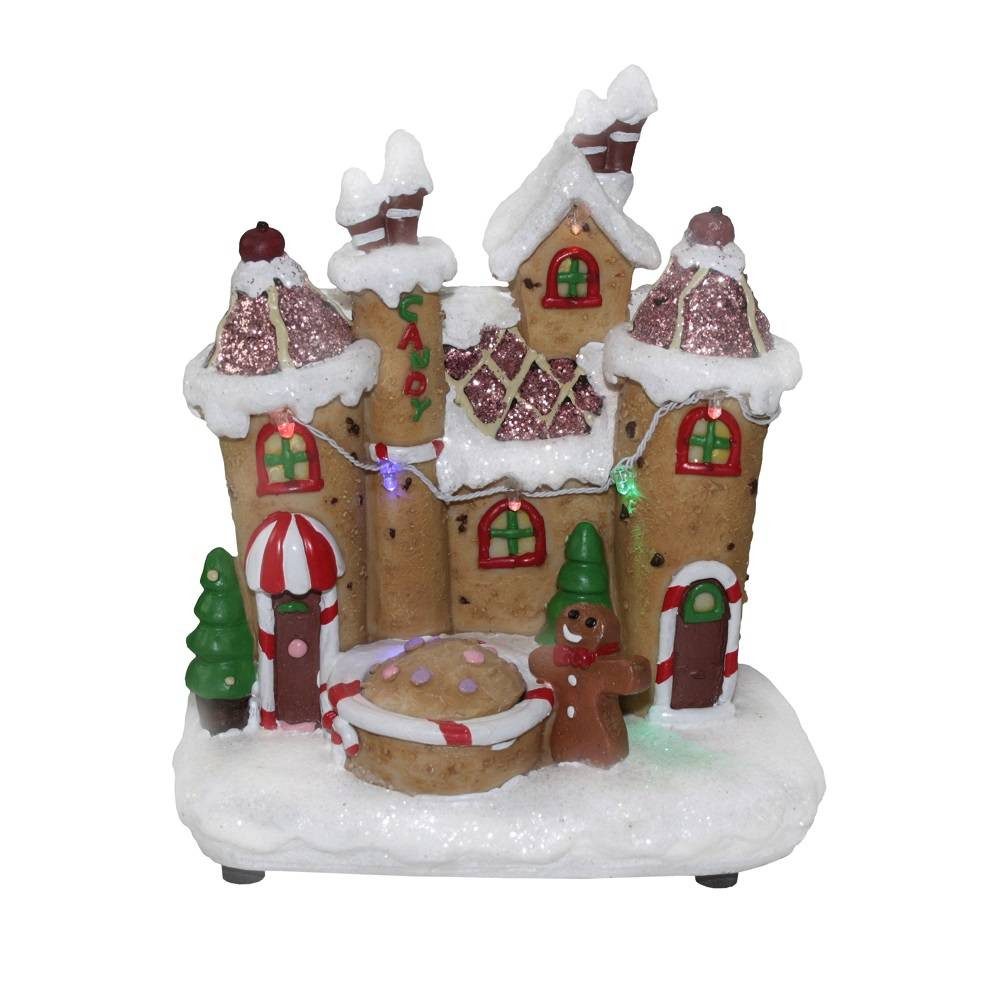 Lealight Weihnachtsdorf JFC41 LED Szenerie "Eisschlösschen mit Lebkuchen" 6er bunt 16x18x10cm