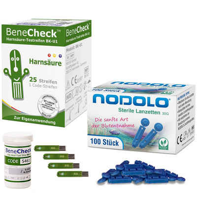 BeneCheck Harnsäure-Teststreifen BK-U1 25 Stück, Gicht Behandlung 25-St.