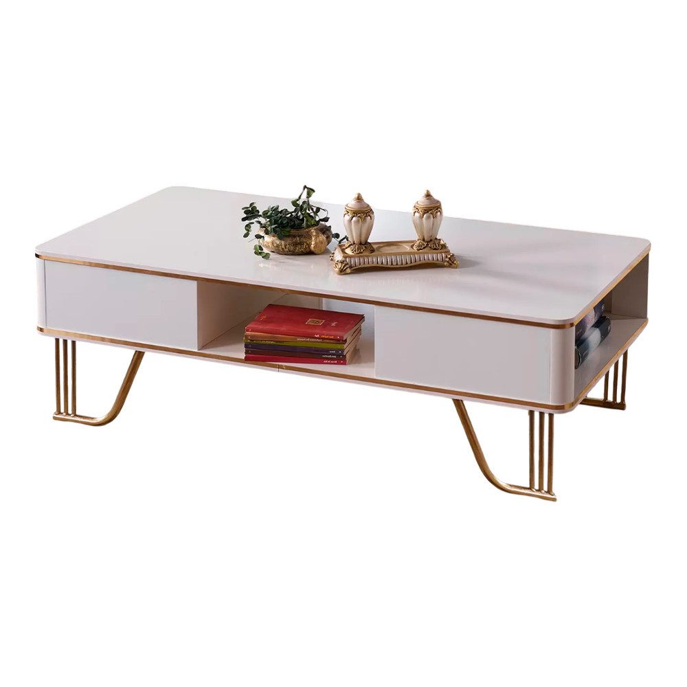 Xlmoebel Couchtisch Eleganter Wohnzimmertisch in Weiß mit modernem Design (1-St., Couchtisch), Hergestellt in Europa