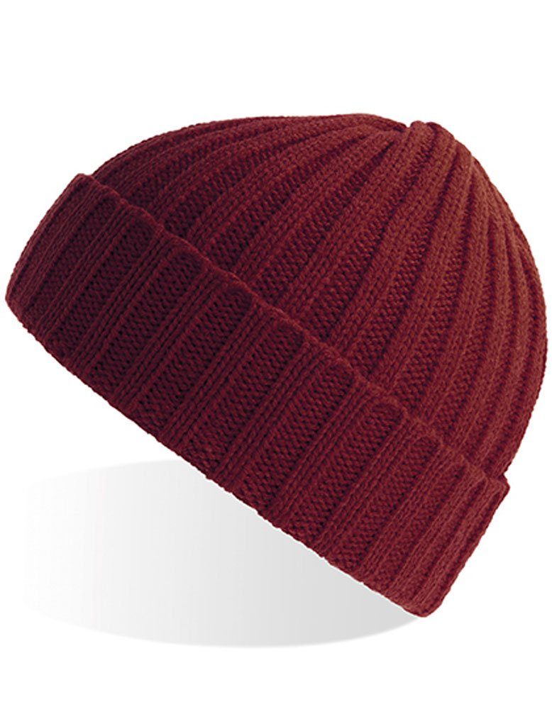 Goodman Design Beanie Mütze im Vintage Fischerman Design Recyceltes Polyester, angenehmer Tragekomfort Bordeaux