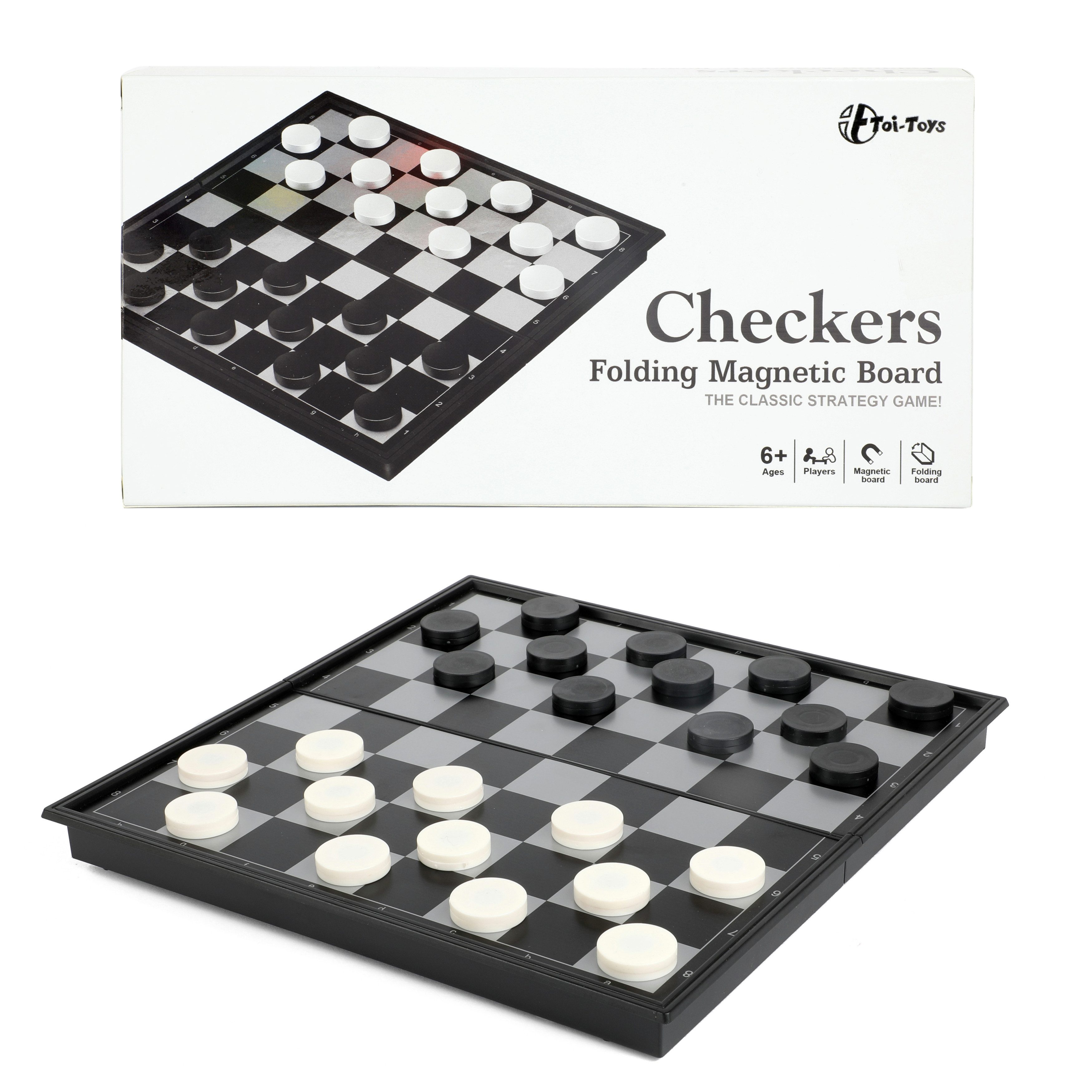 Toi-Toys Spiel Reisespiel - Damespiel, magnetisch