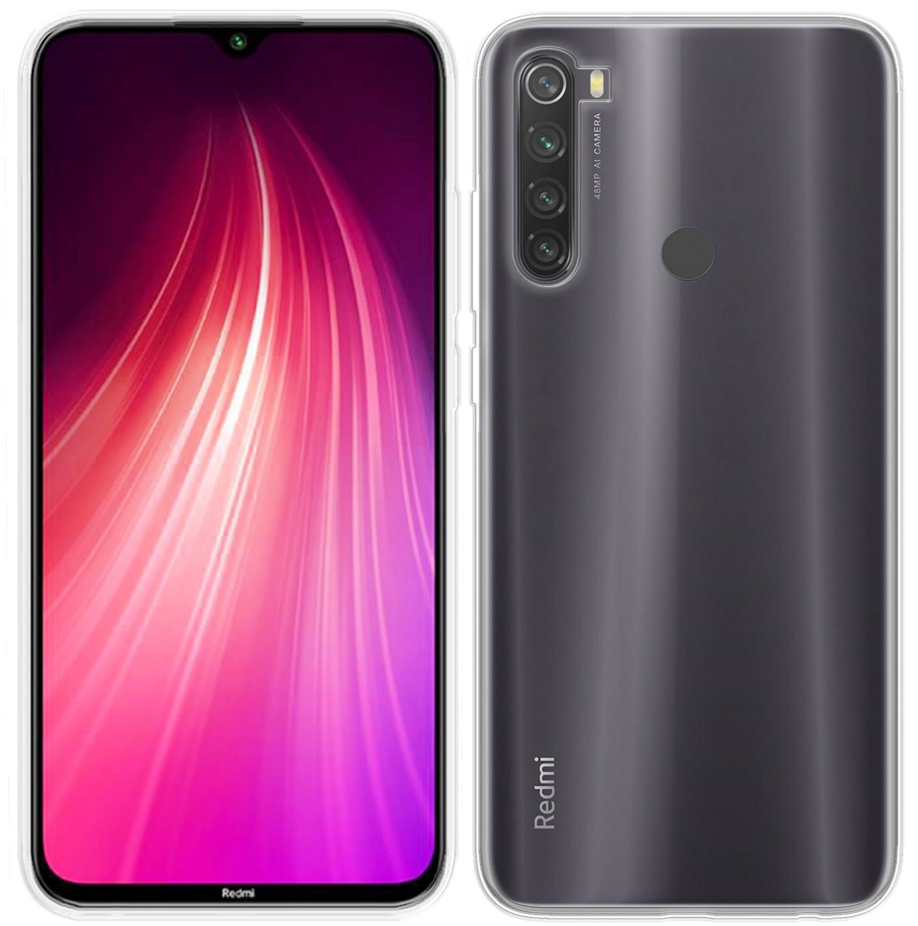 cofi1453 Handyhülle Silikon Hülle Basic für Xiaomi Redmi Note 8T, Case Cover Schutzhülle Bumper