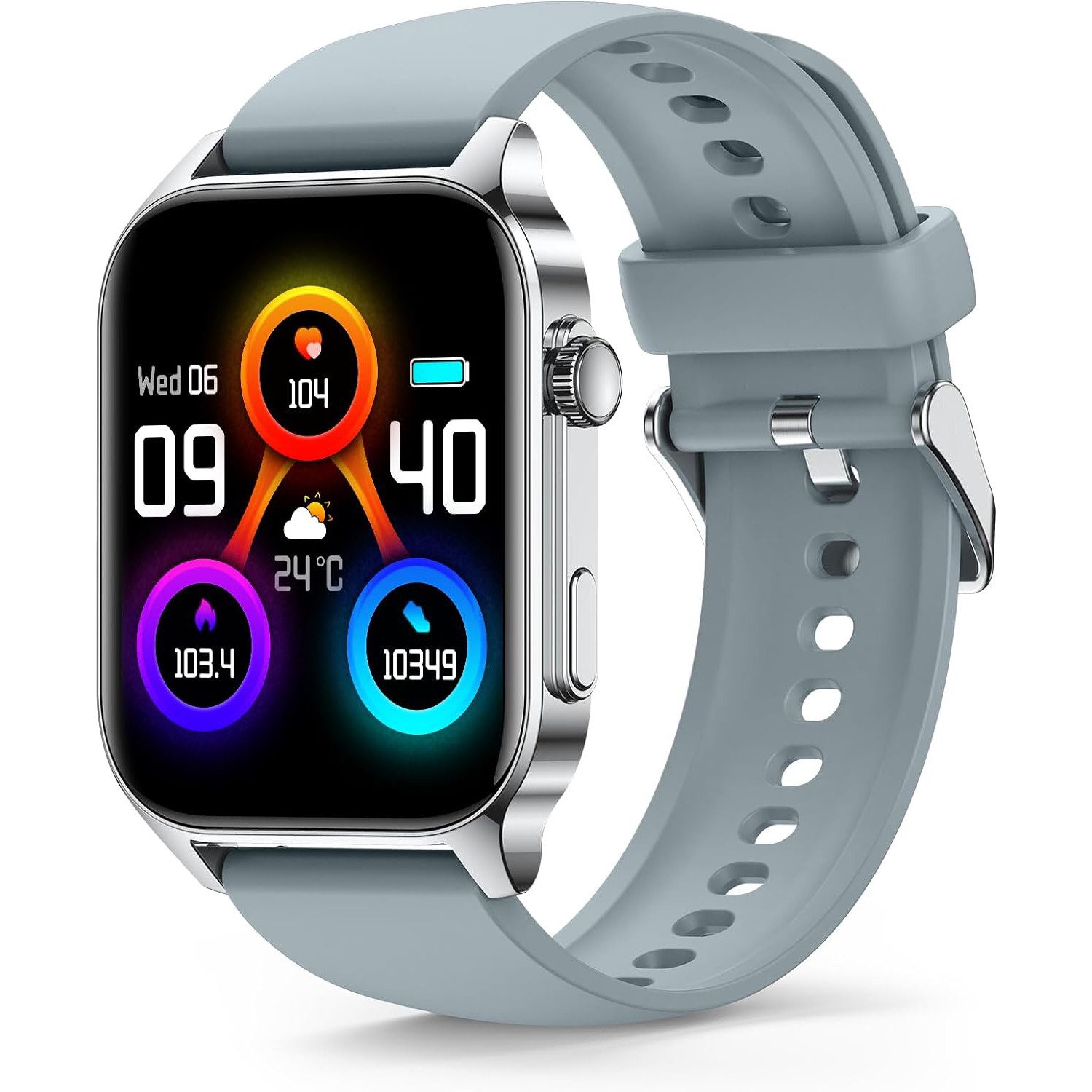 Smartwatch für Damen Herren, Telefonfunktion und Message Reminder Smartwatch