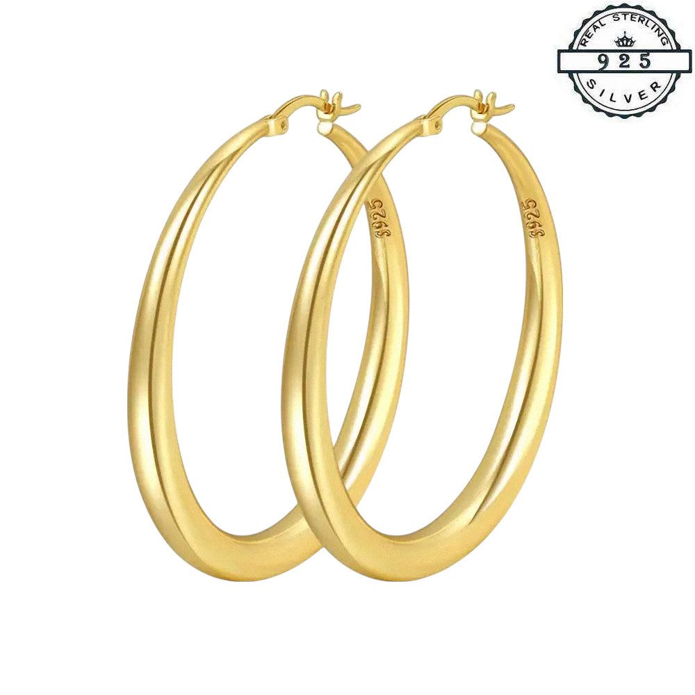 Taffstyle Paar Creolen Stylische Ohrringe 925 Sterling Silber Damen Ohrschmuck (Elegante 925 Silber Ohrringe für Frauen - Geschenk zum Geburtstag, Weihnachten, Valentinstag, Muttertag)