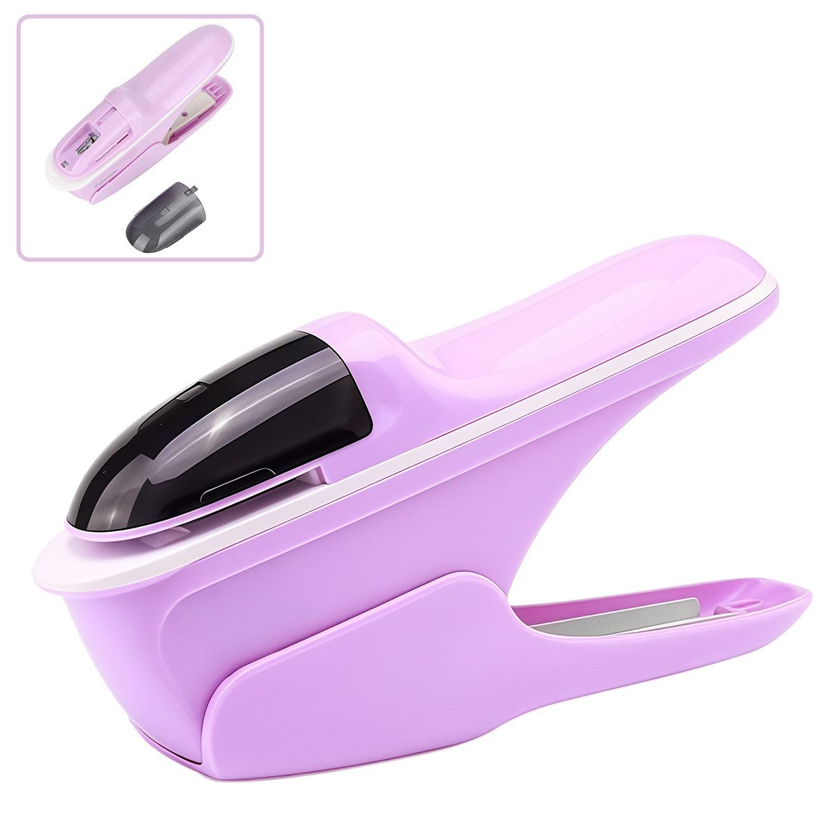 MOPUEA Heftgerät Nadellose Hefter, Bindet 8 Blatt auf einmal, Direkt in den Schredder, (klammerloser hefter für papierbindung ohne klammern, klammerloser hefter aus langlebigem abs-material), umweltfreundlich, sicher, nadellos, langlebig, modernes design