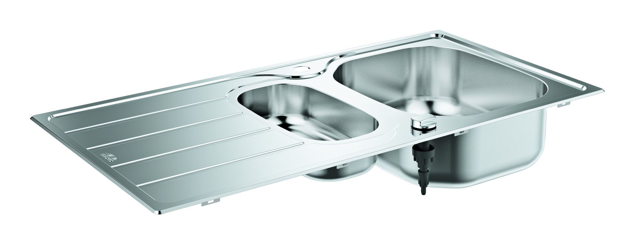 Grohe Küchenspüle K200, 96.5/50 cm, Einbauspüle mit Abtropffläche 965 x 500 mm
