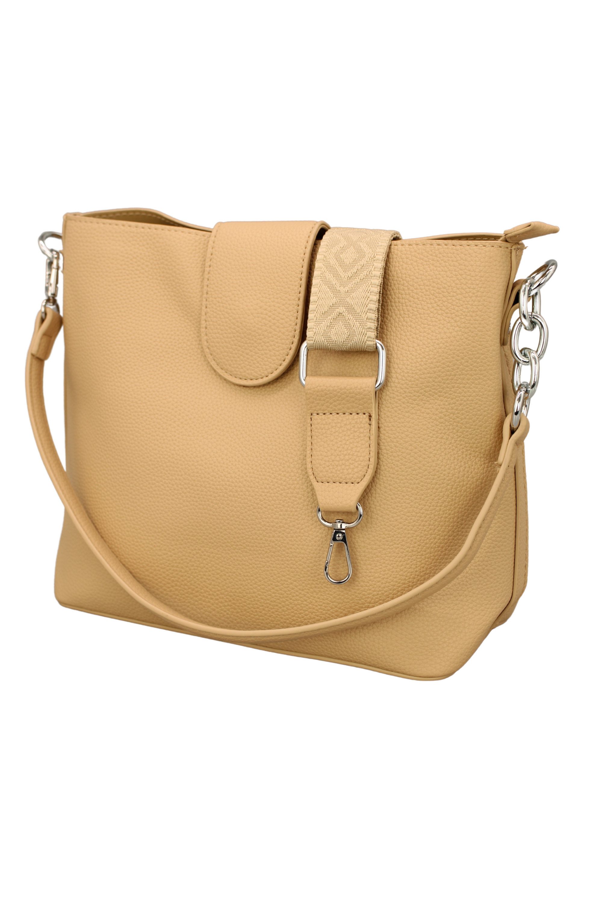 BRISE TASCHE Schultertasche Sellie Damen Handtasche aus Kunstleder mit Schulterriemen – 8 Farben, auswechselbarer Schultergurt