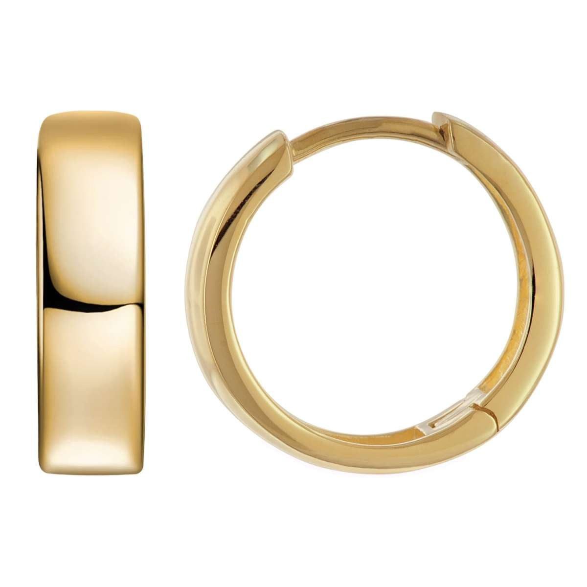 trendor Paar Creolen 21697, Unisex Klapp Gold 333/8K 15x4 mm