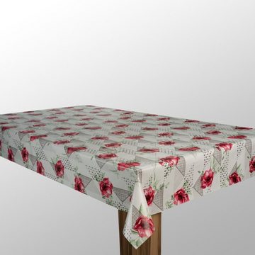 laro Tischdecke Wachstuch-Tischdecken Rose Rot Braun rechteckig