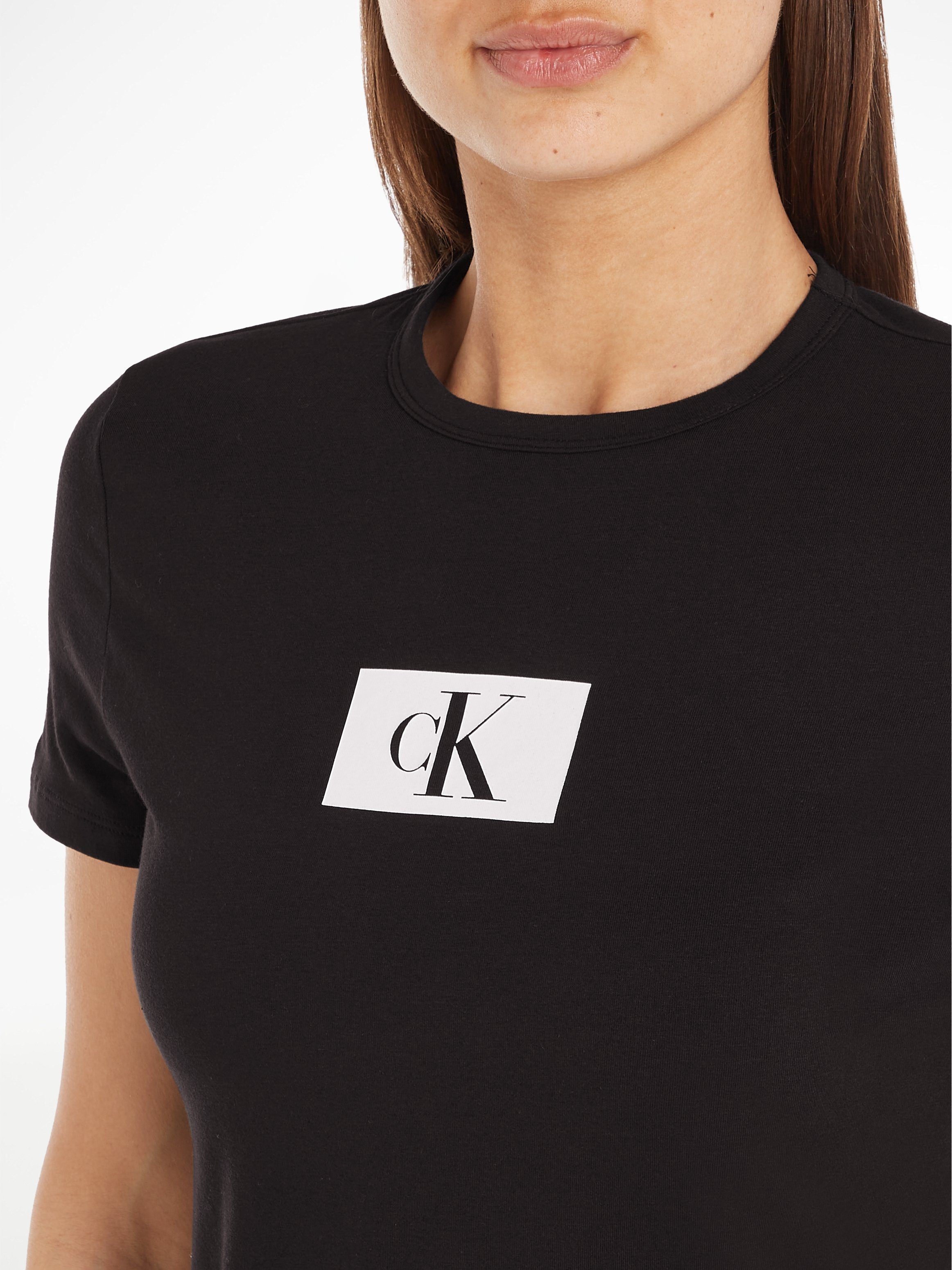 CREW BLACK S/S Kurzarmshirt Calvin Klein NECK Underwear