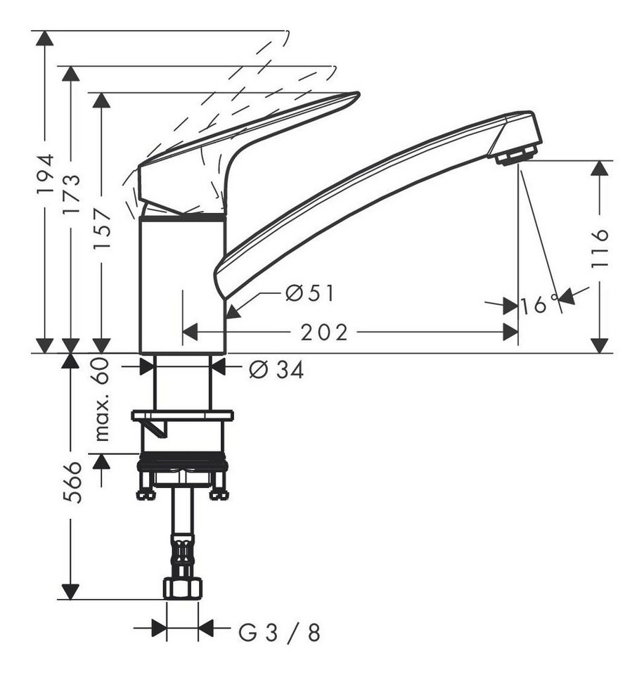 Thumbnail - hansgrohe Küchenarmatur Logis M31 Küchenmischer 120 1jet Cool Start