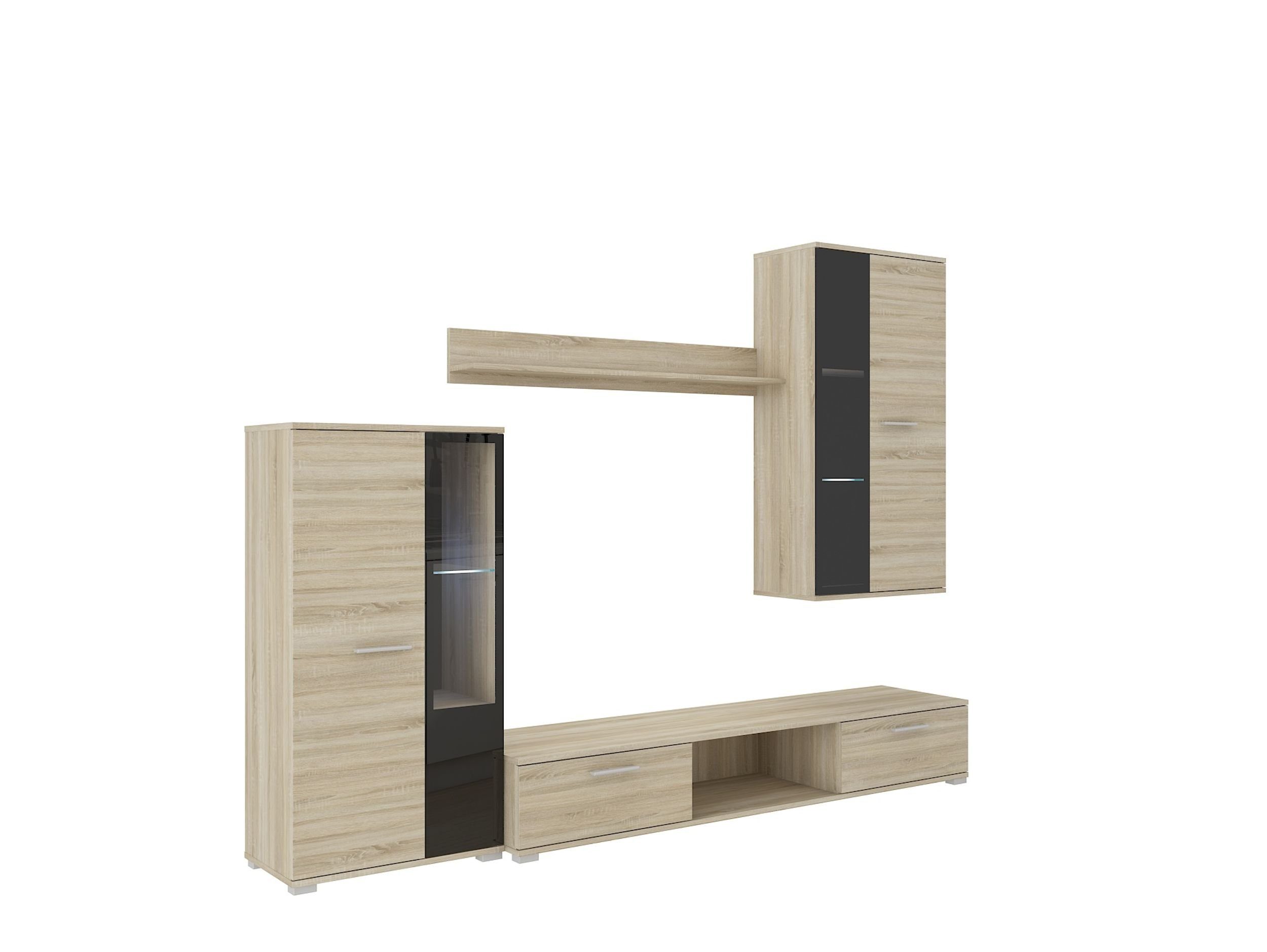 Küchen-Preisbombe Wohnwand Salsa Schrankwand Anbauwand Wohnzimmer Sonoma Ei günstig online kaufen