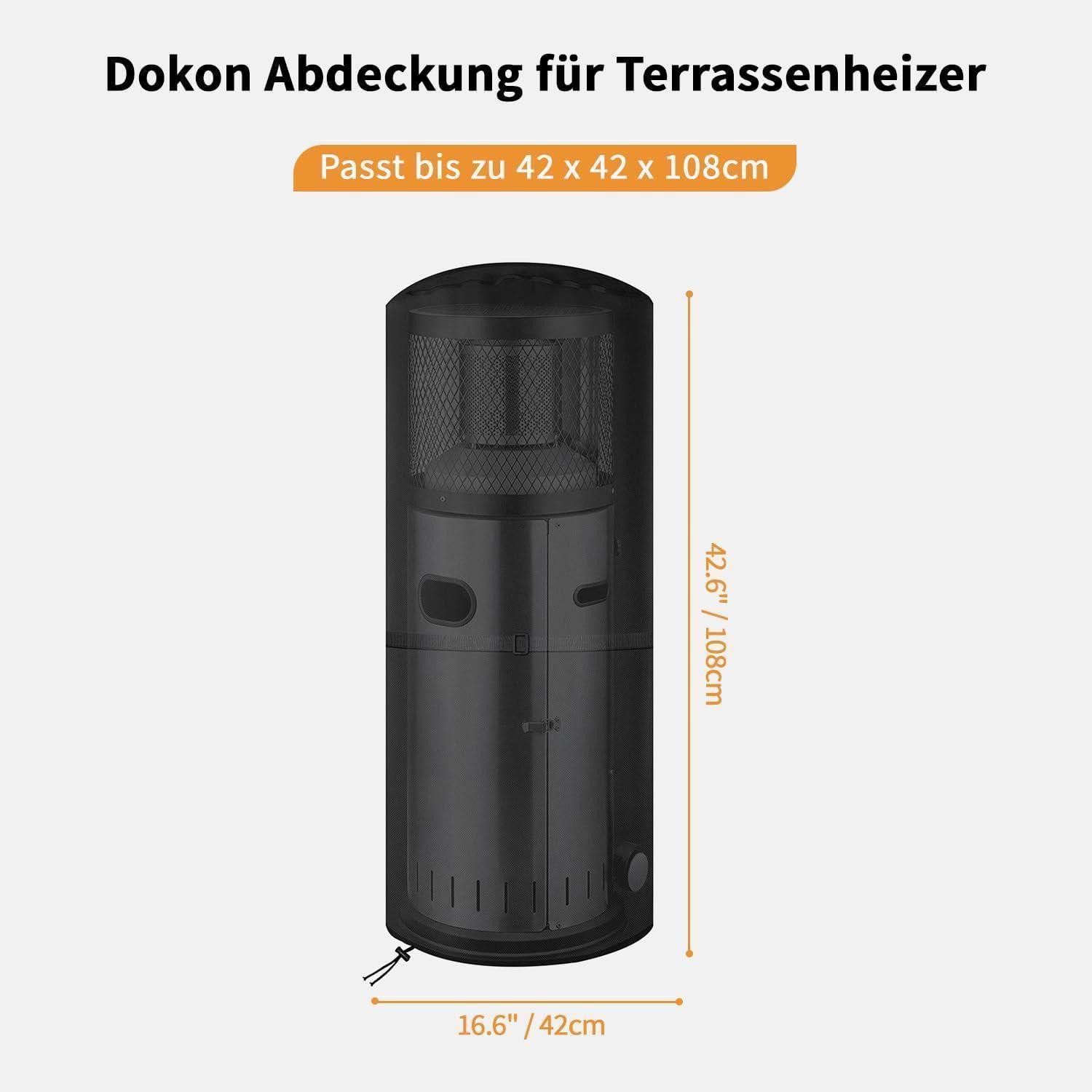 LuxusKollektion Heizstrahler-Schutzhülle Wetterschutzhülle für Terrassenheizer 600D Oxford Gewebe Schwarz