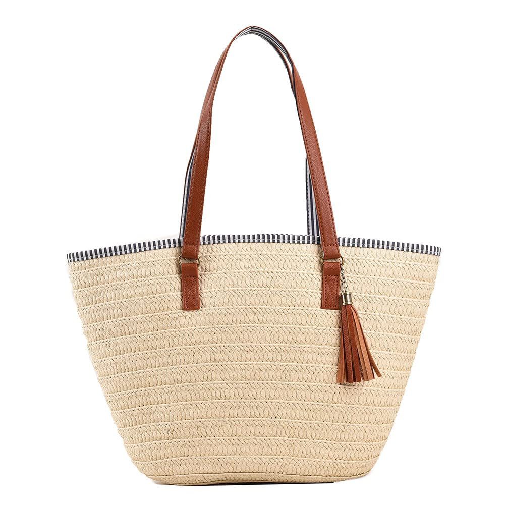 Strandtasche Stroh Strand Schultertasche Tasche,Damen Sommer Böhmische Handtasche