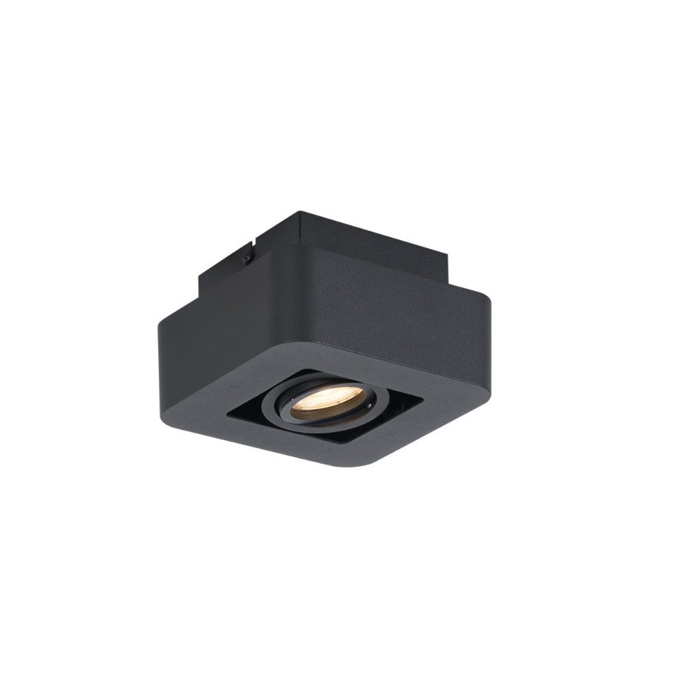 Qazqa LED Aufbaustrahler Dox, ohne Leuchtmittel, Warmweiß, QAZQA Aufbau­spot, gu10, Schwarz, Aluminium, Modern