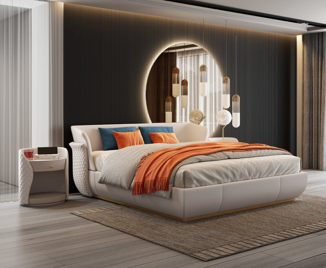 Europe Doppel Bett Neu 180x200cm (Bett), Betten In Bett Polster JVmoebel Design Schlaf Luxus Zimmer Made