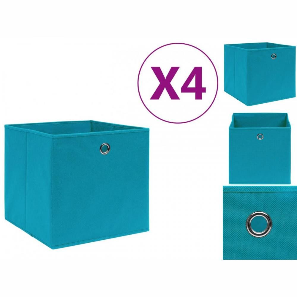 vidaXL Aufbewahrungsbox Aufbewahrungsboxen 4 Stk Vliesstoff 28x28x28 cm Babyblau