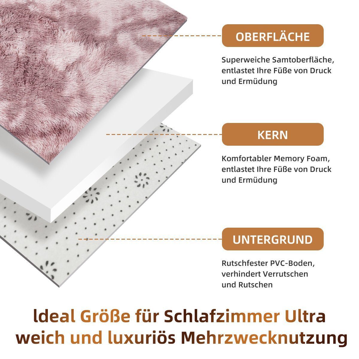 Simloveve Langflor-Teppich Superweicher flauschiger moderner Schlafzimmerte günstig online kaufen