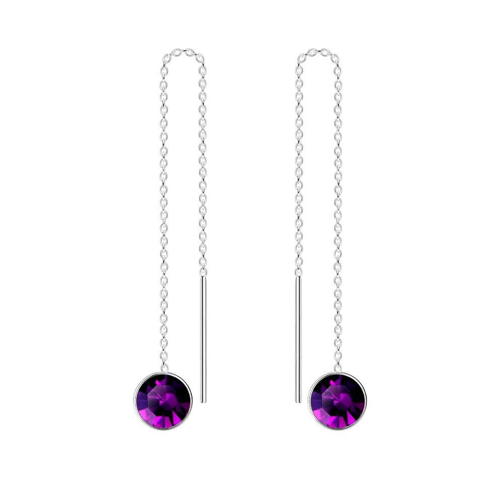 ALEXANDER YORK Paar Ohrhänger KETTE MIT KRISTALL amethyst, 2-tlg., 925 Ster günstig online kaufen
