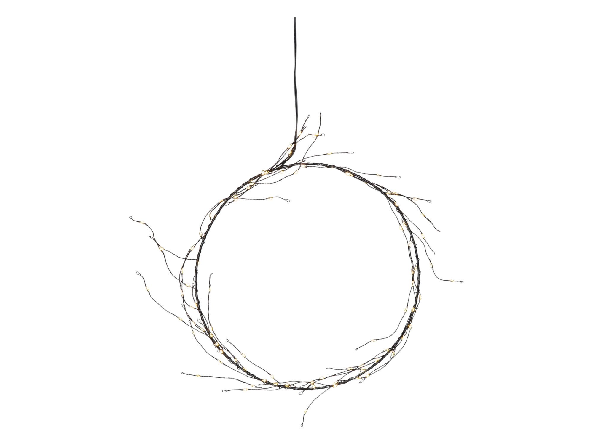 STAR TRADING Dekokranz Nike, Weihnachten schwarz Ø24cm 95 LED warmweiß Trafo