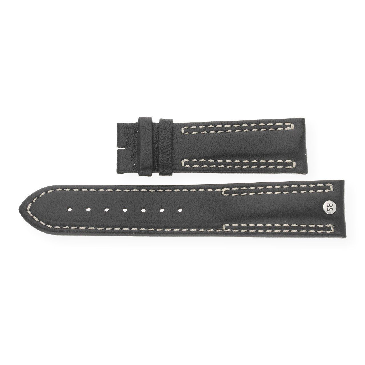 BRUNO SÖHNLE Uhrenarmband Bruno Söhnle Uhrenband 73-71105-022 Leder schwarz 22 mm