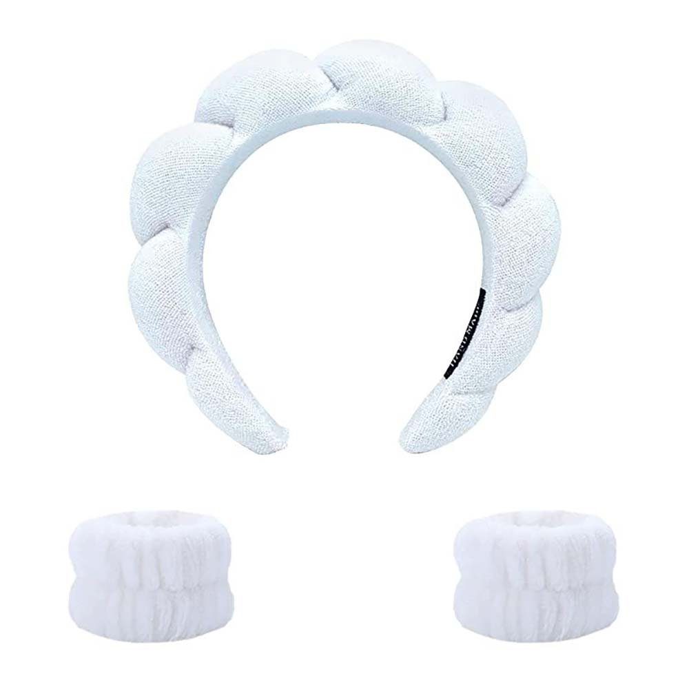 Handgelenk Weiß Waschbänder Stirnband Set Haarband Gesicht CTGtree Handgelenk
