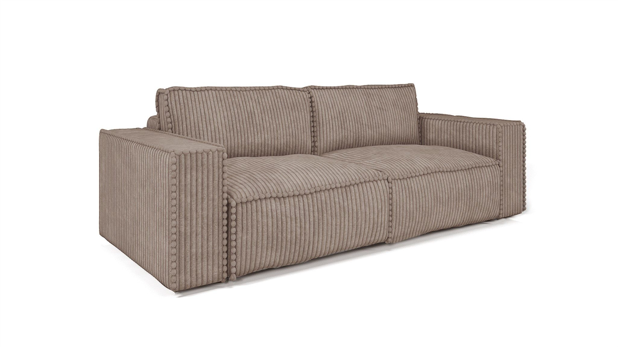 Fun Möbel 3-Sitzer Sofa VAJANA mit Schlaffunktion in Stoff Tilia, Rundumbezug