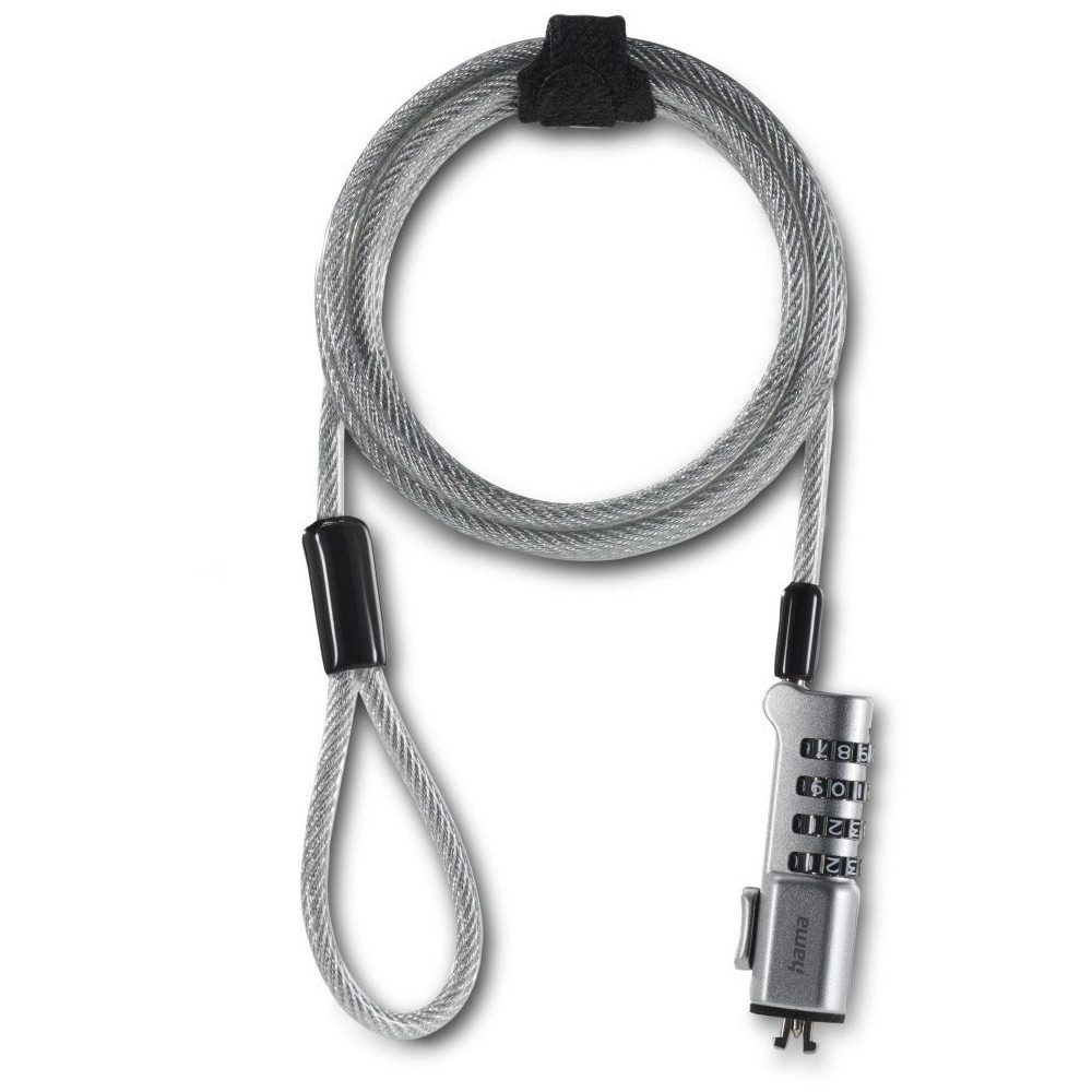 Hama Laptopschloss Nano Silber/Transparent für Laptops Notebook