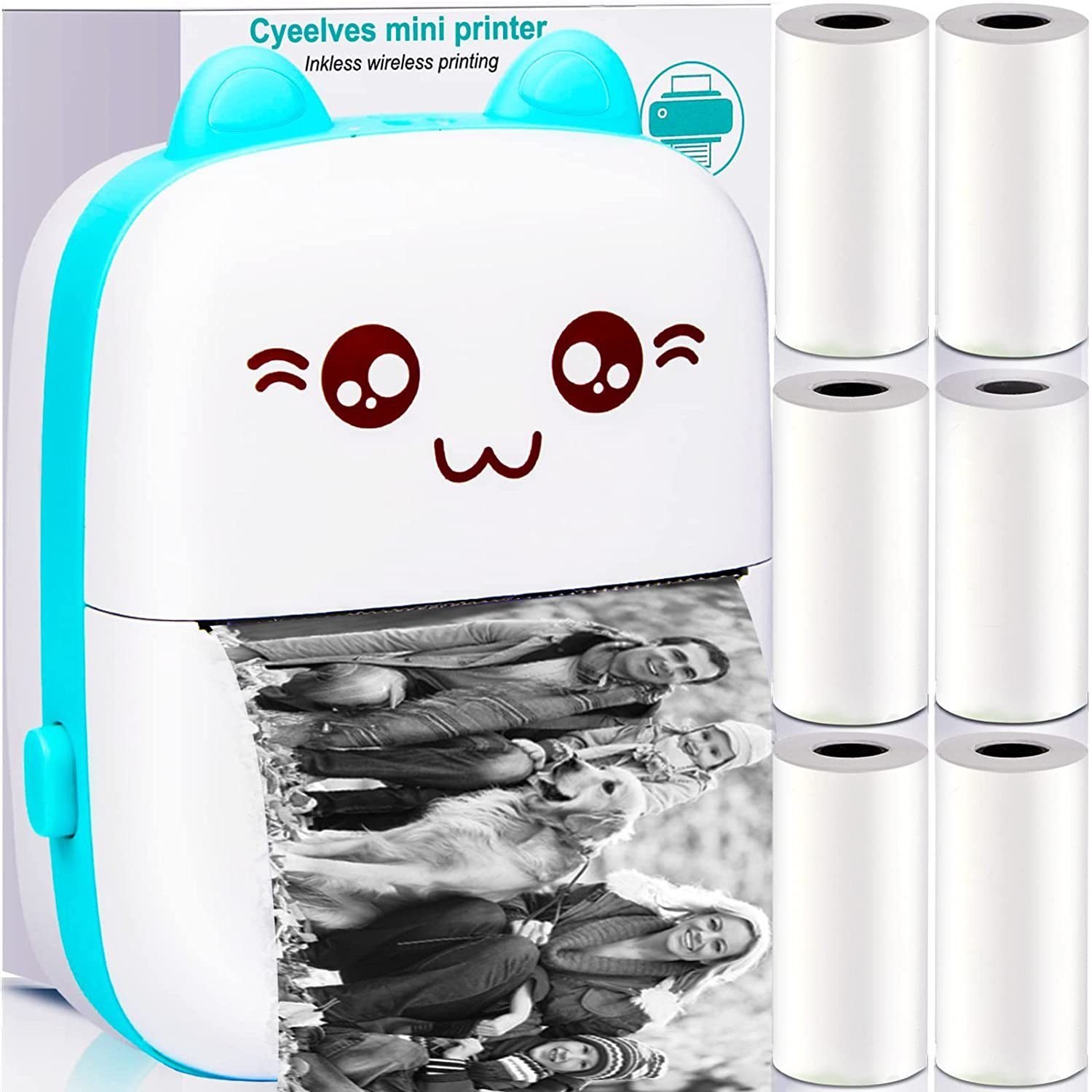 Multi-Mini-Drucker,Geschenke für Kinder,Tragbarer Mini-Thermodrucker Fotodrucker