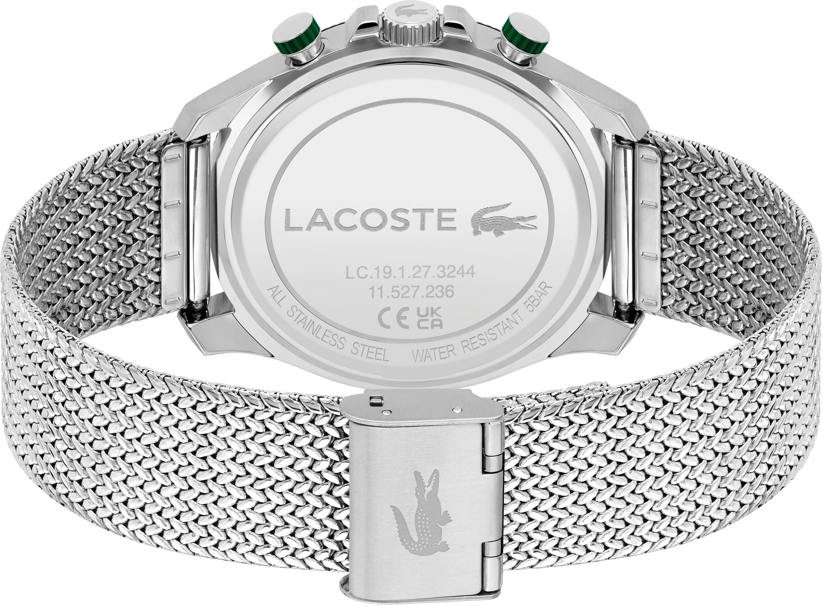 Lacoste Chronograph NEO HERITAGE 2011255, Quarzuhr, Armbanduhr, Herrenuhr, Stoppfunktion, Edelstahlarmband