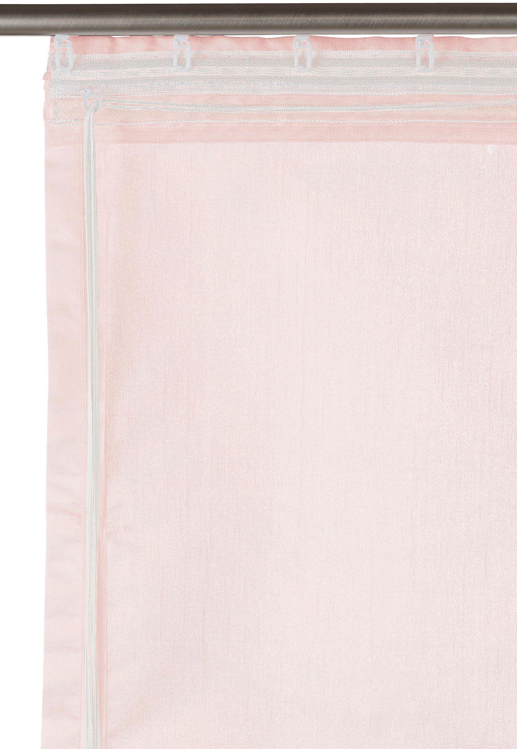 my Polyester rosé Klettband, Raffrollo Halbtransparent, VENEDIG, home, mit