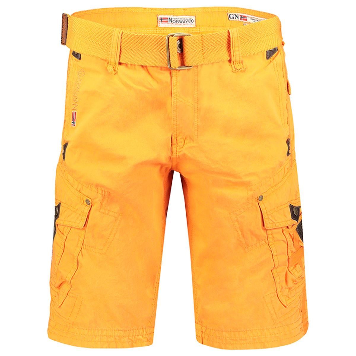 Geographical Norway Cargoshorts Herren kurze Hose BRPEANUT ORANGE (Packung, 1-tlg) Mit Gürtel