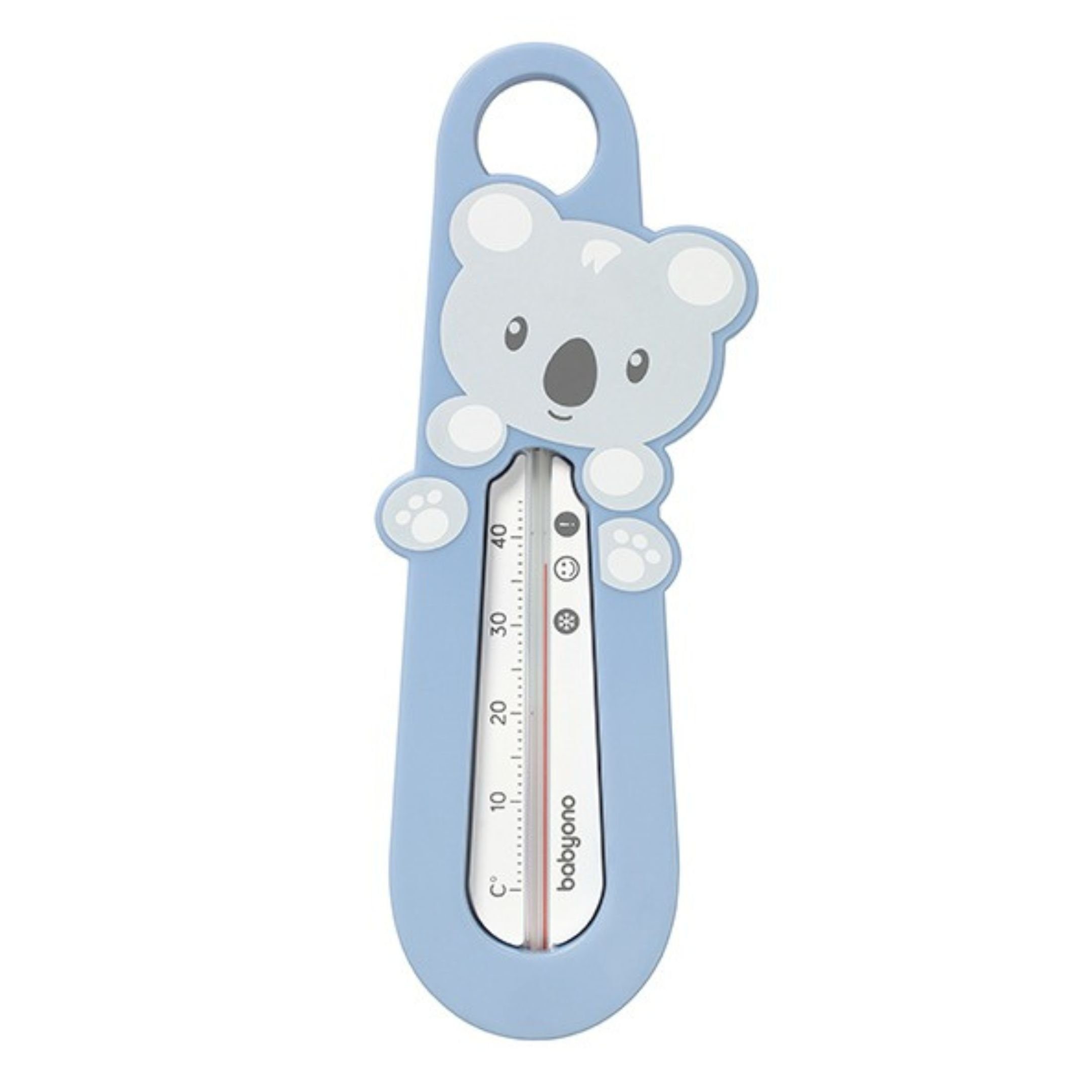 babyono Badethermometer Raum - Badethermometer Tiere - Bär -Koala-Waschbär -Schwimmende Badethermometer, Sicher für Kind/Baby, schiwmmt, in pastel Farben blau