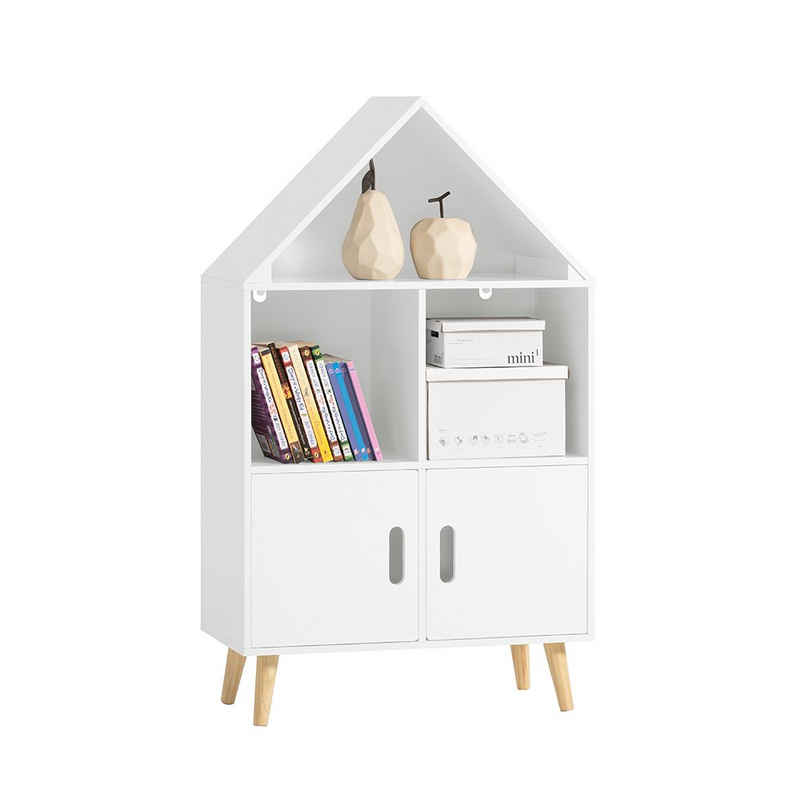 SoBuy Kinderregal KMB58, mit Haus-Design Bücherregal Aufbewahrungsregal Spielzeugregal