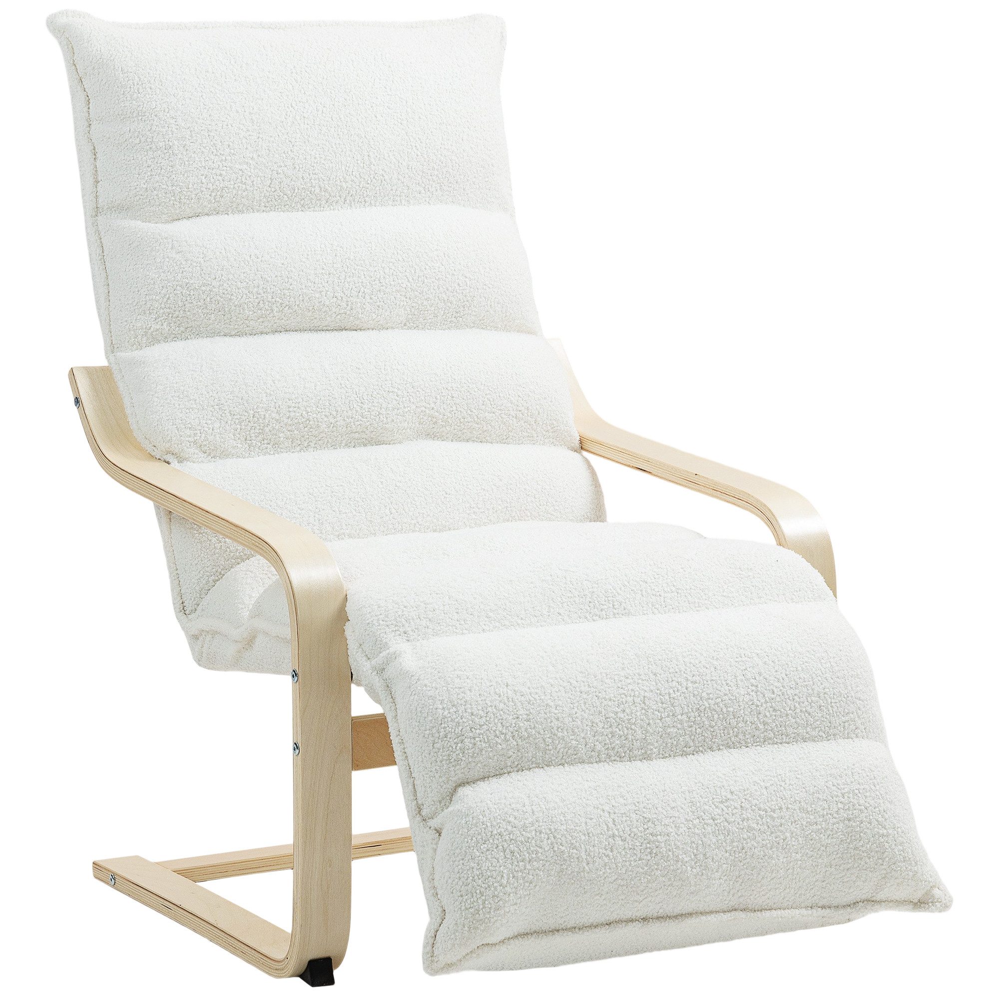 HOMCOM Relaxsessel Loungesessel mit Stoff in Samtoptik, mit Armlehne, Schwingstuhl (gepolsterter Relaxsessel mit verstellbarer Fußstütze, 1-St., moderner Sessel – Bild 2 von 5