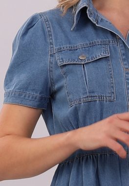 YC Fashion & Style Minikleid Jeans-Minikleid im Hemdblusenstil Basic, Casual, Kragen, in Unifarbe