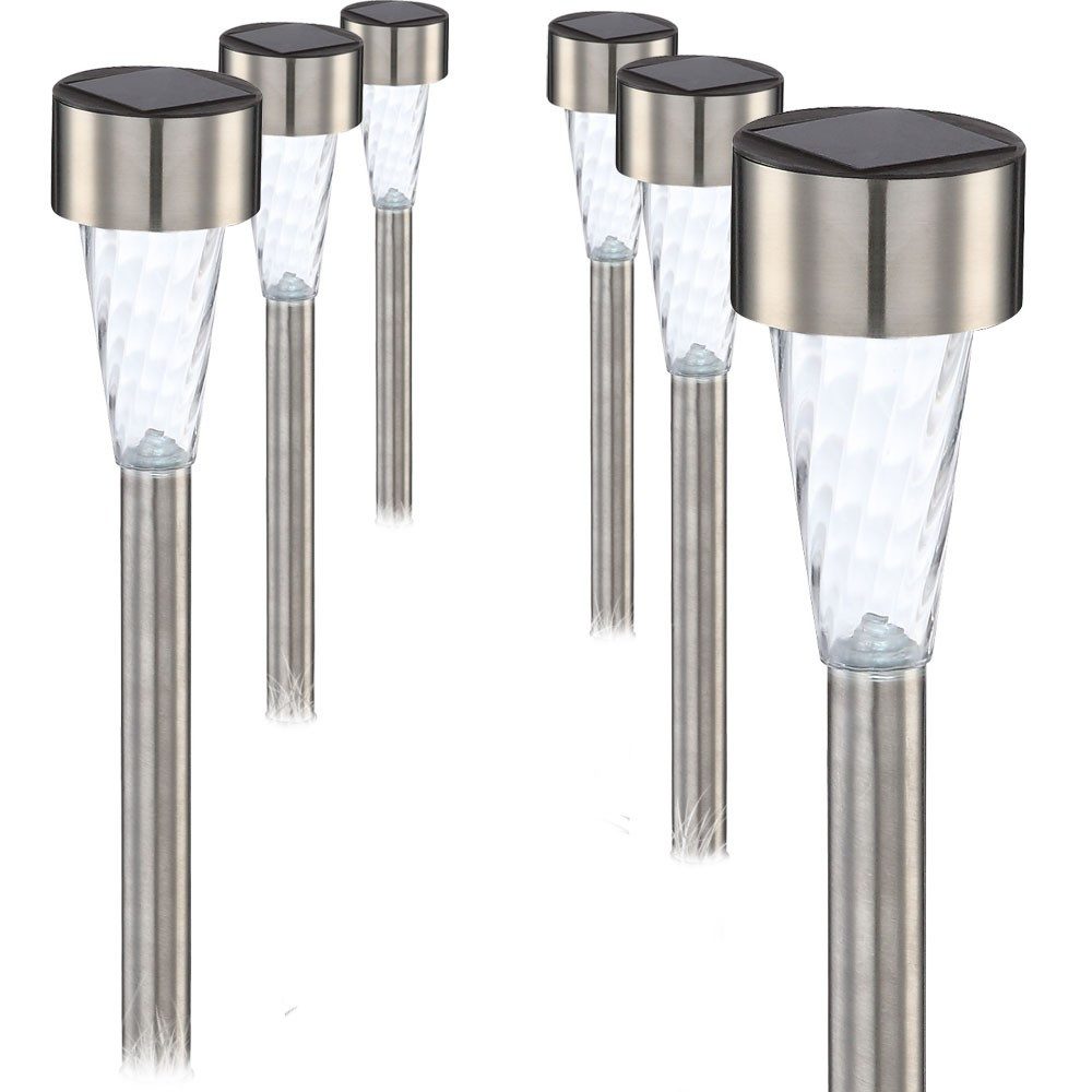 GLOBO LIGHTING LED Gartenleuchte, LED-Leuchtmittel fest verbaut, Warmweiß, 6er Set LED Solarleuchten Gartenleuchten IP44 Außenleuchten Lampen