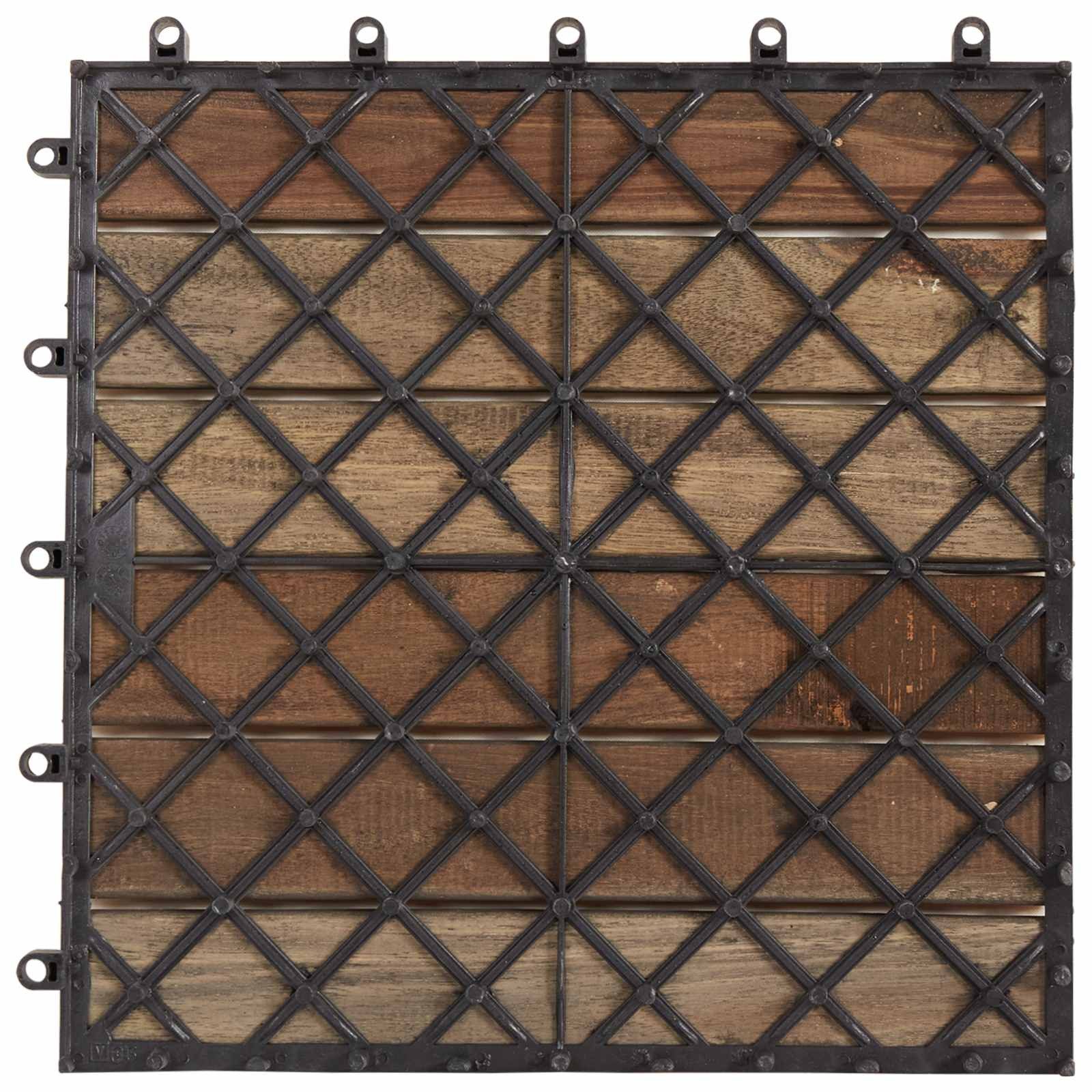 vidaXL Terrassendielen Terrassenfliese 20 stk. Grau 30 x 30 cm n-Hartholz, BxL: je 30x30 cm, (20-St)