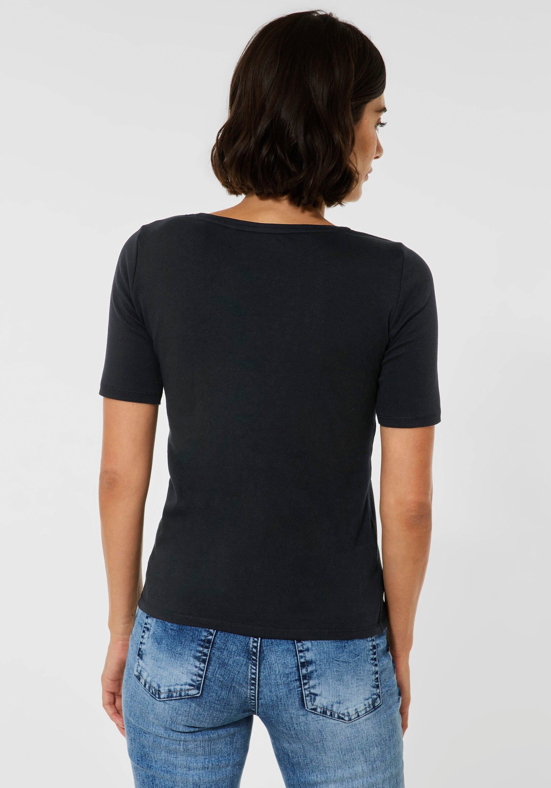 Unifarbe Black Lena Cecil Style T-Shirt in