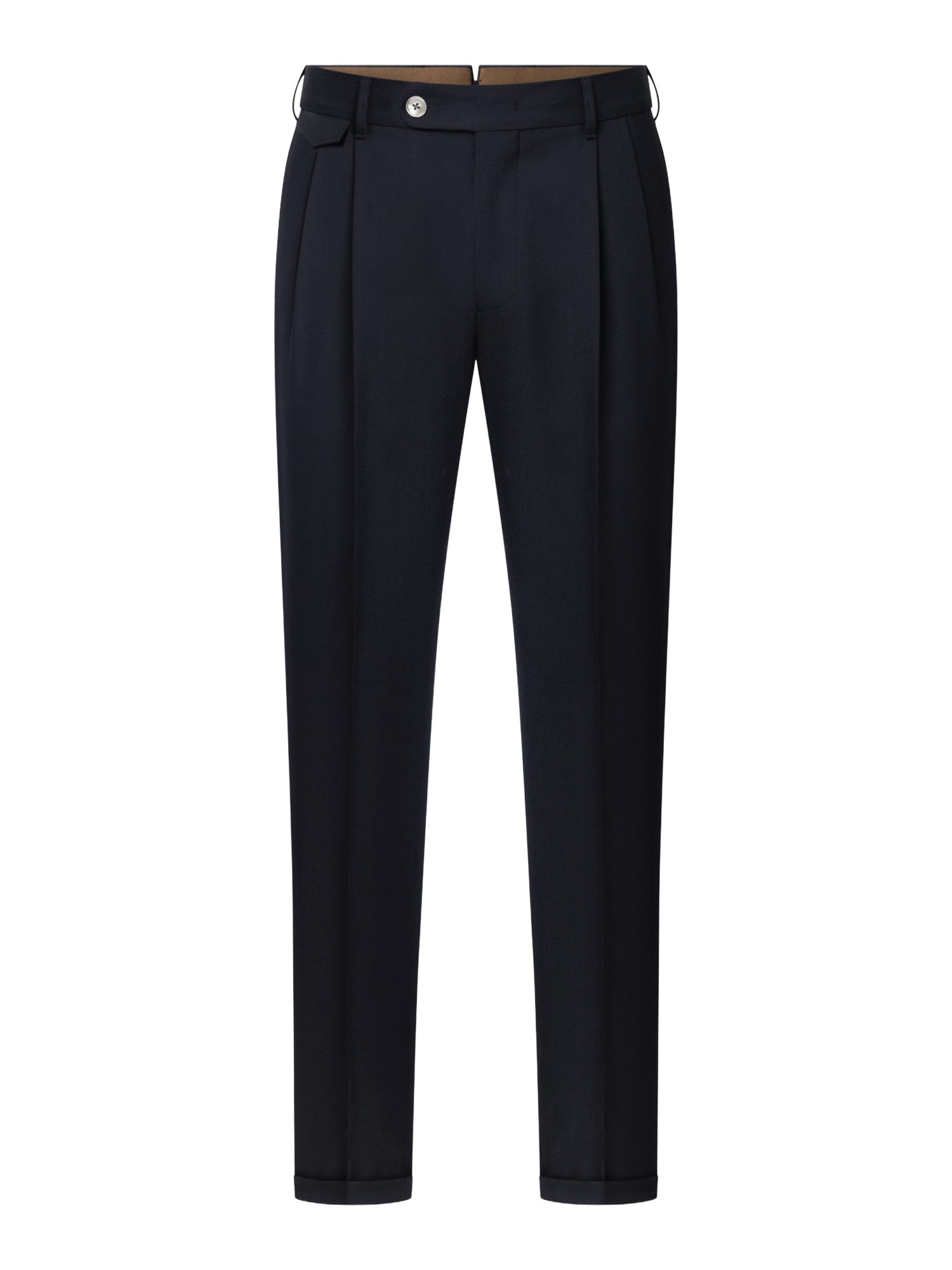 Windsor Stoffhose blau, Business, Wolle, Unifarben, Tailliert, Mittel