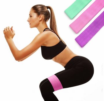 PRECORN Kraftbänder Fitnessband 3er Set mit 3 verschiedenen Stärken Fitnessbänder Yoga