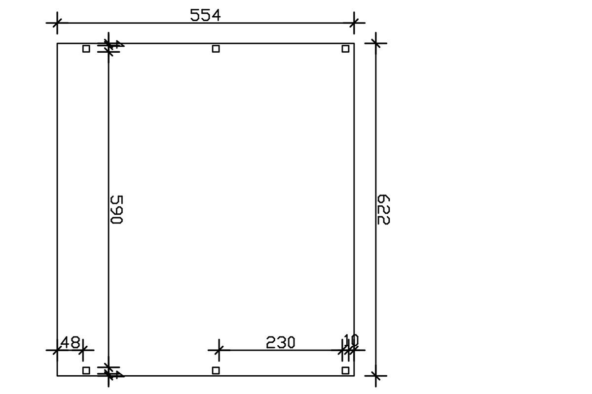 Skanholz Doppelcarport Grunewald, BxT: cm 622x554 Aluminiumdach Einfahrtshöhe, cm, 590 mit