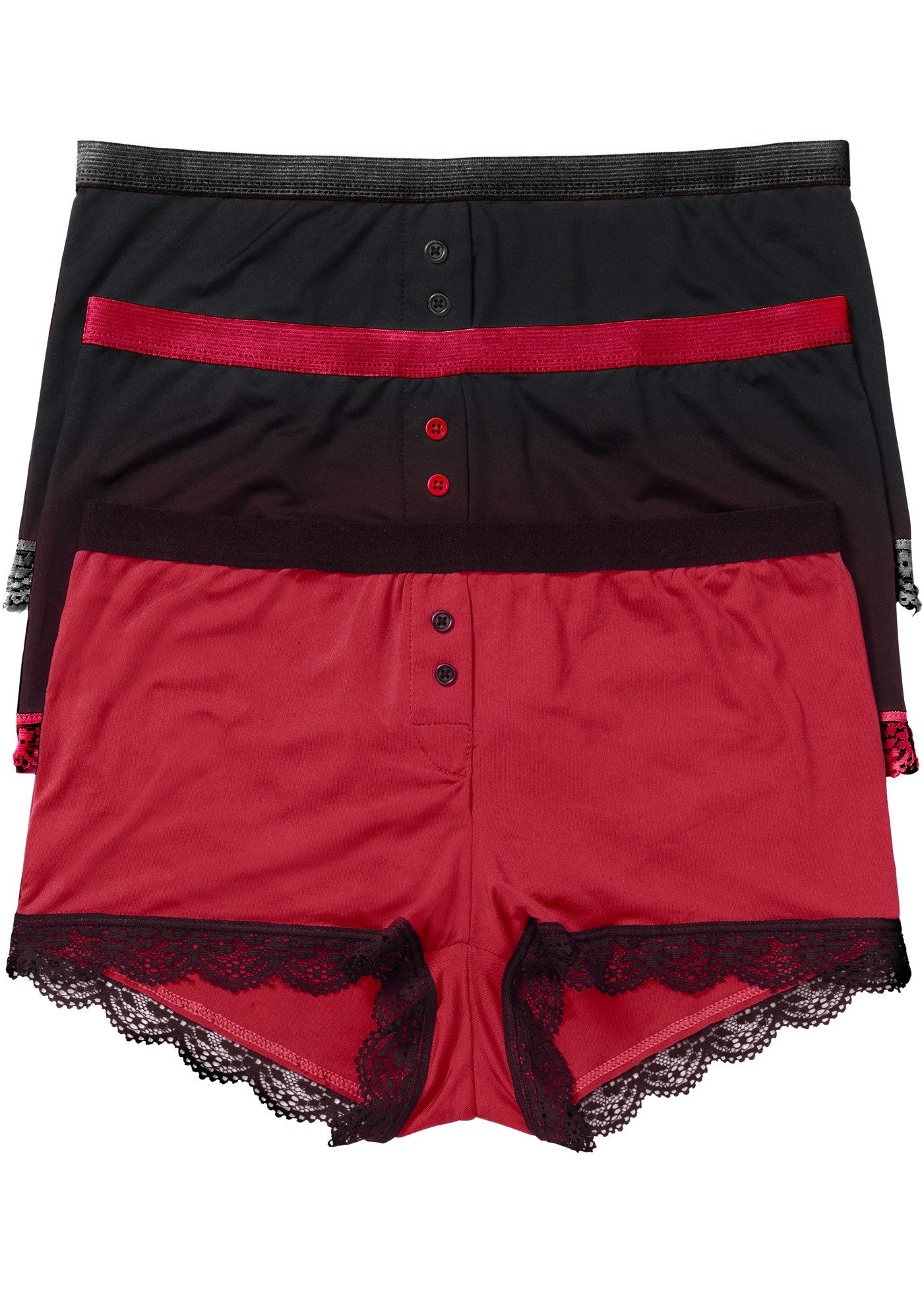 bonprix Boxer (Packung, 3-St) mit Zierknöpfen auf der Vorderhose, mit Baumwollzwickel, 3er-Pack