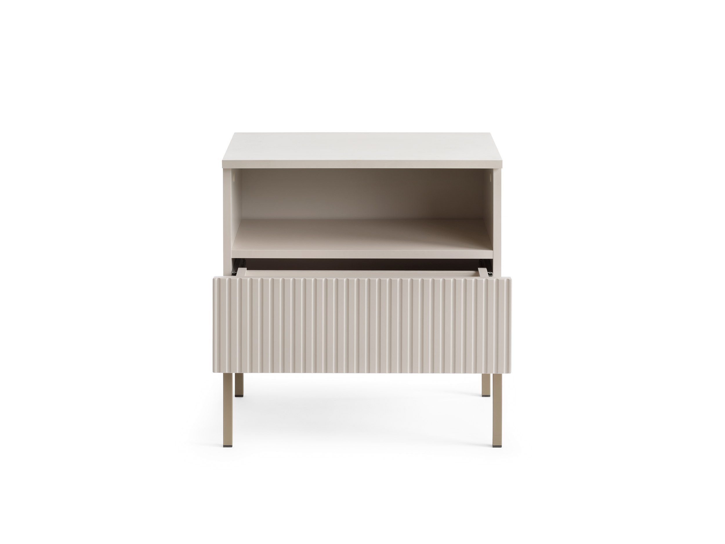 MOEBLO Nachttisch Sentino S54 LED (Nachttisch 2er Set mit gefrästen Fronten und LED-Beleuchtung Nachttisch Nachtkommode Nachtschrank Nachtkonsole Beistelltisch  – Bild 4 von 5