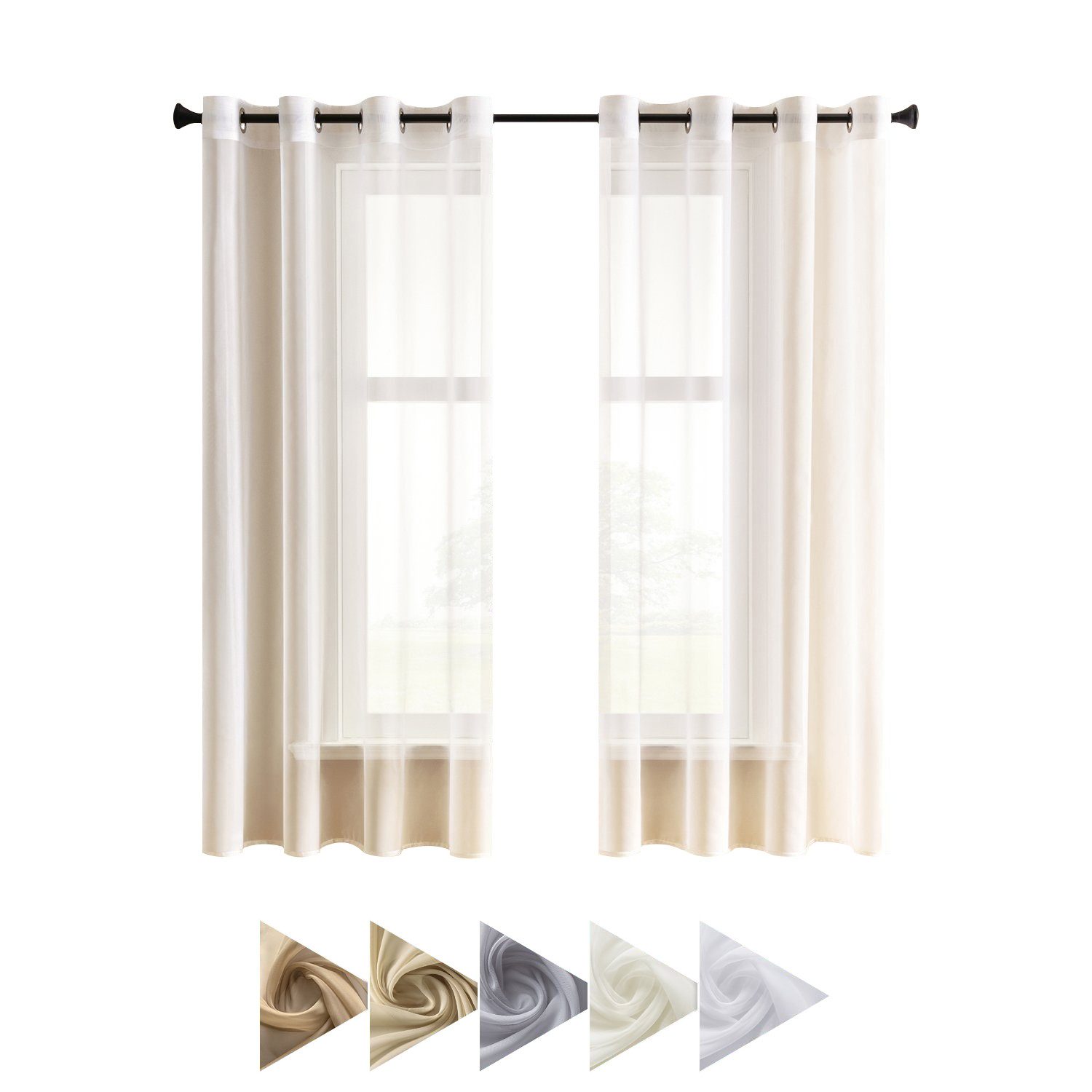 BYSURE Gardine (2 St), Ösen, transparent, Sheer Voile Vorhang günstig online kaufen